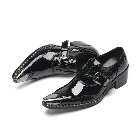AOMISHOES™_Classic_Black_Metal_Tip_Shoes_#4044_Party_Wear_AOMISHOES™