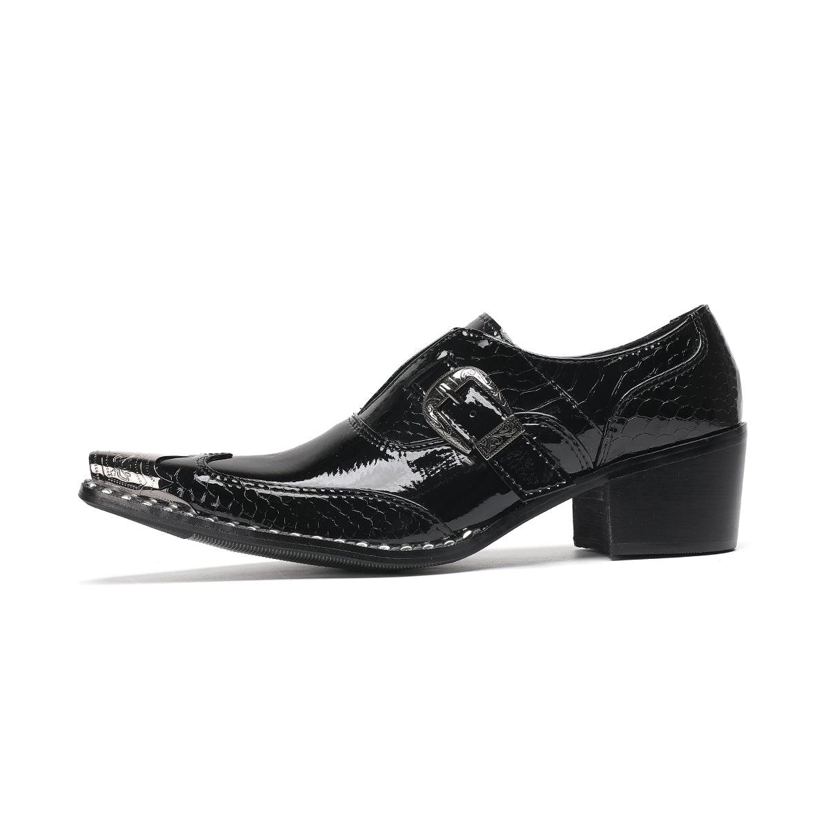 AOMISHOES™_Classic_Black_Metal_Tip_Shoes_#4044_Party_Wear_AOMISHOES™