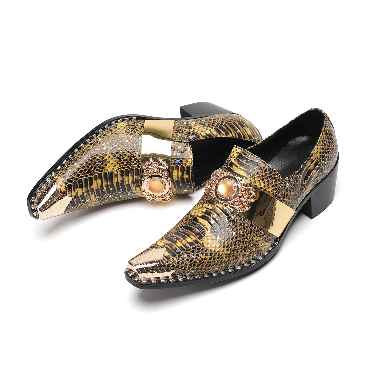 AOMISHOES_Luxury_Snake_Metal_Tip_Shoes_4048_Party_Wear