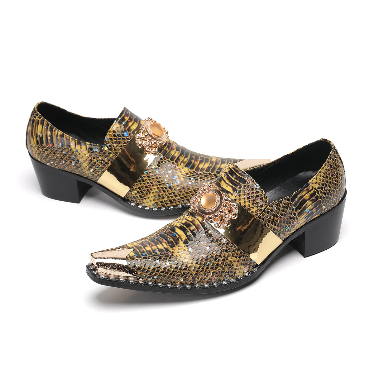 AOMISHOES_Luxury_Snake_Metal_Tip_Shoes_4048_Party_Wear
