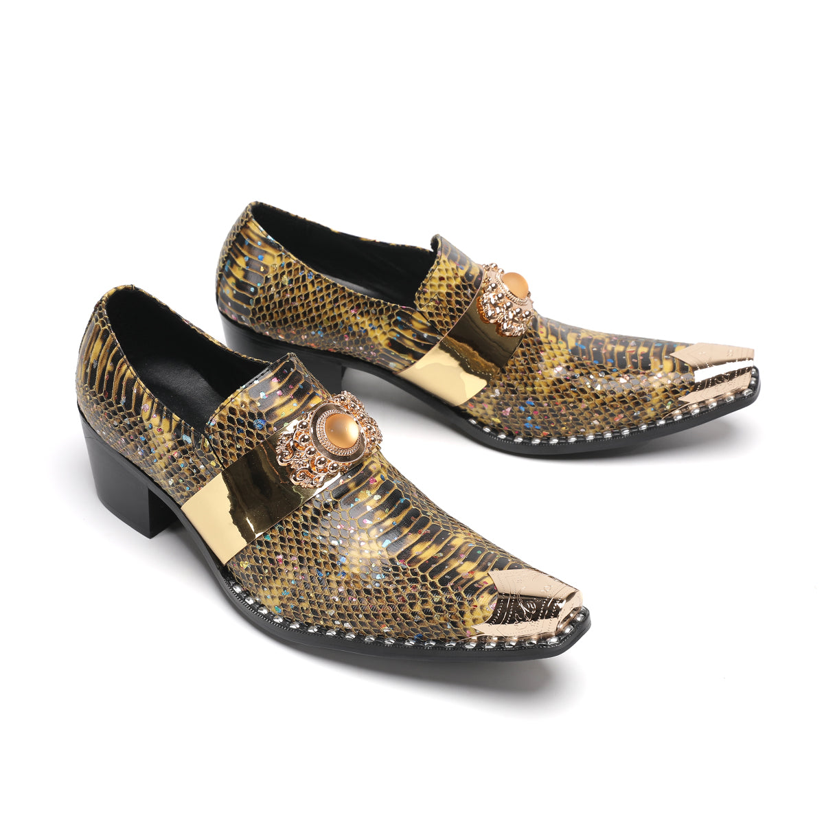 AOMISHOES_Luxury_Snake_Metal_Tip_Shoes_4048_Party_Wear