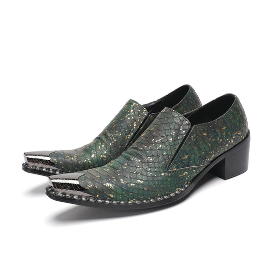 AOMISHOES™_Green_Luxury_Metal_Tip_Shoes_#4054_Party_Wear_AOMISHOES™