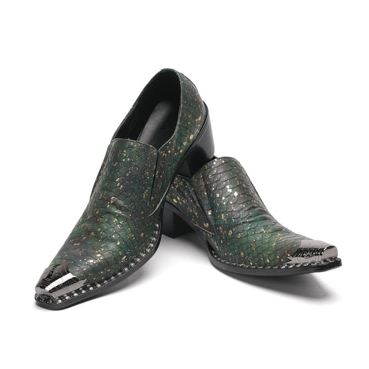 AOMISHOES™_Green_Luxury_Metal_Tip_Shoes_#4054_Party_Wear_AOMISHOES™