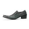 AOMISHOES™_Green_Luxury_Metal_Tip_Shoes_#4054_Party_Wear_AOMISHOES™