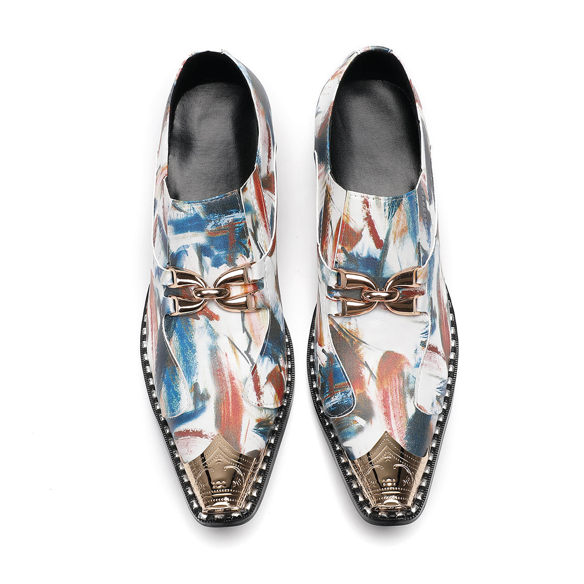 AOMISHOES™_Abstract_Elegant_Metal_Tip_Shoes_#4056_Party_Use_AOMISHOES™