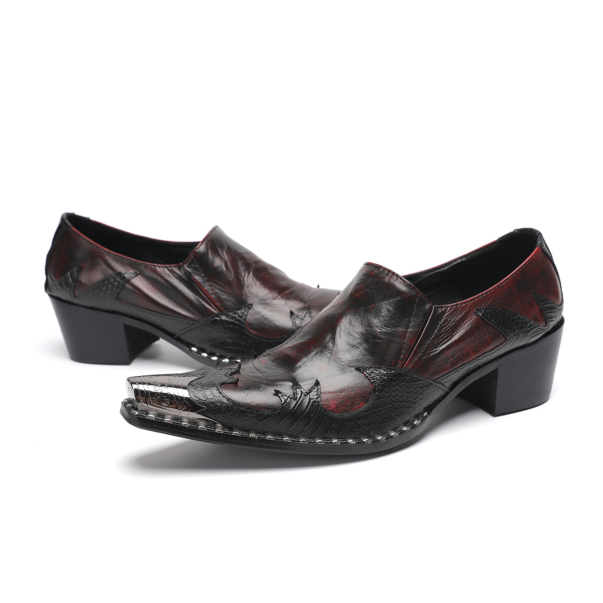 AOMISHOES_Crimson_Luxury_Metal_Tip_Shoes_4057_Party_Wear