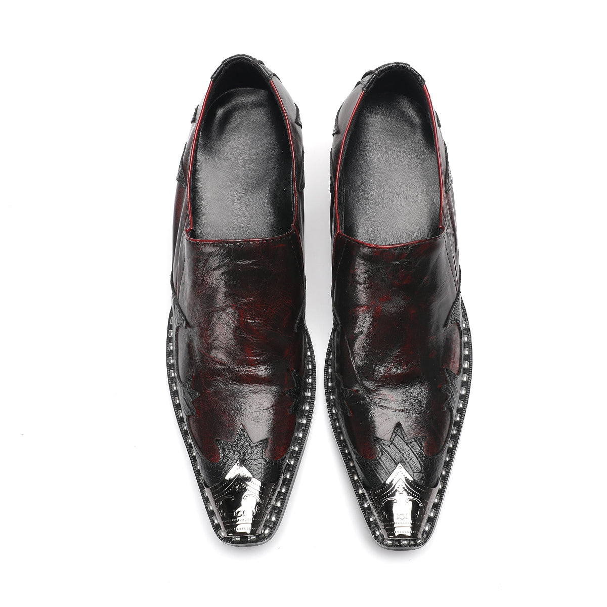 AOMISHOES_Crimson_Luxury_Metal_Tip_Shoes_4057_Party_Wear