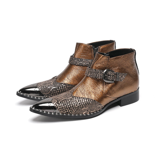 AOMISHOES™_Metallic_Snake_Metal_Tip_Boots_#4061_Party_Wear_AOMISHOES™