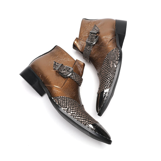 AOMISHOES™_Metallic_Snake_Metal_Tip_Boots_#4061_Party_Wear_AOMISHOES™