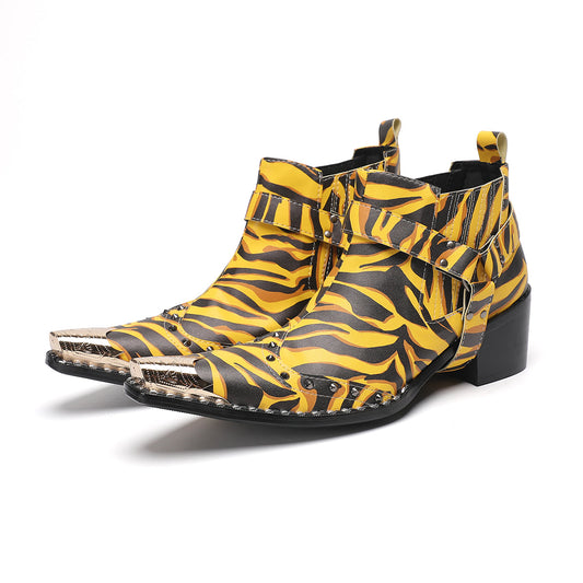AOMISHOES_Zebra_Fashion_Metal_Tip_Boots_4062_Party_Wear_AOMISHOES