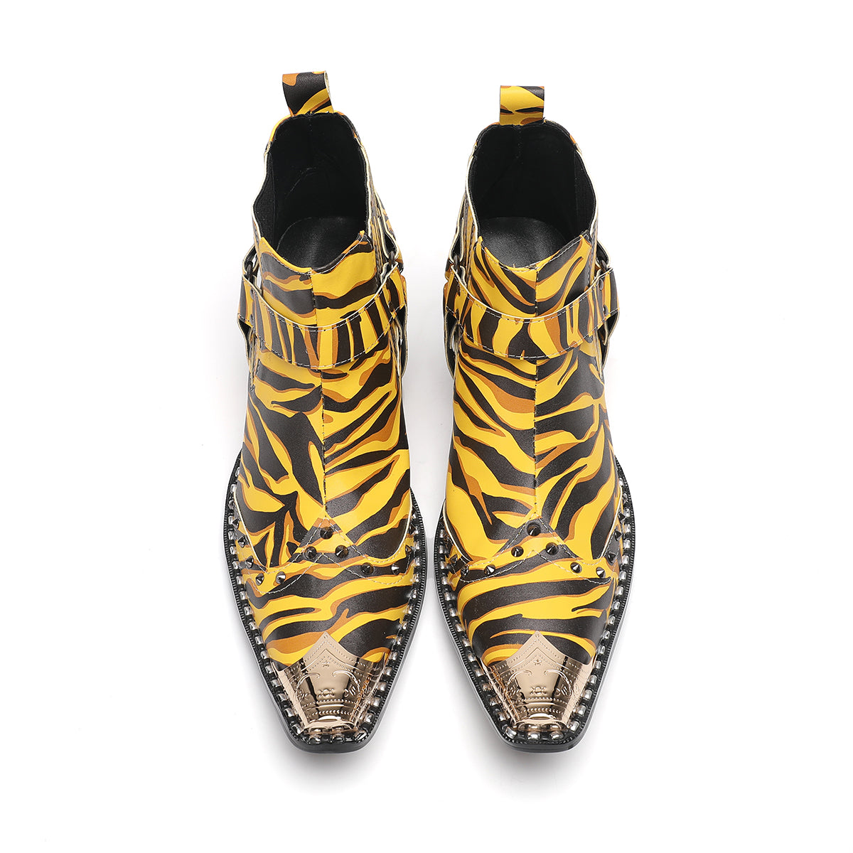 AOMISHOES_Zebra_Fashion_Metal_Tip_Boots_4062_Party_Wear_AOMISHOES
