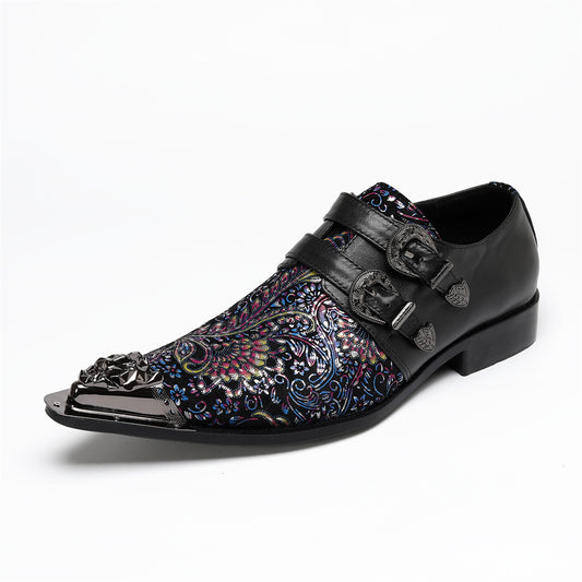 AOMISHOES_Black_Patterned_Shoes_#4109_Footwear_for_Daily_Use_AOMISHOES