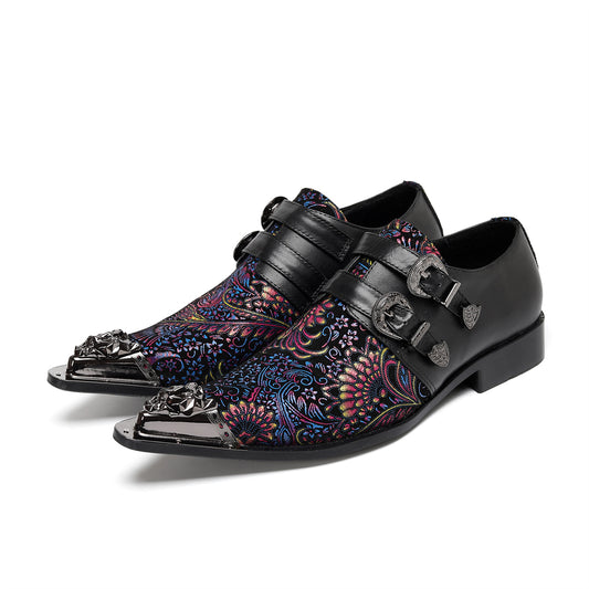 AOMISHOES_Colorful_Print_Buckle_Shoes_#4115_Fashion_Footwear_for_Daily_Wear_AOMISHOES