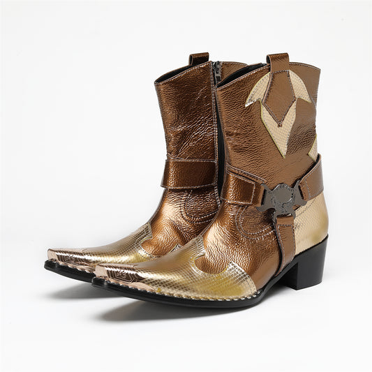AOMISHOES_Golden_Western_Shoes_#4107_Western_Style_Wear_AOMISHOES