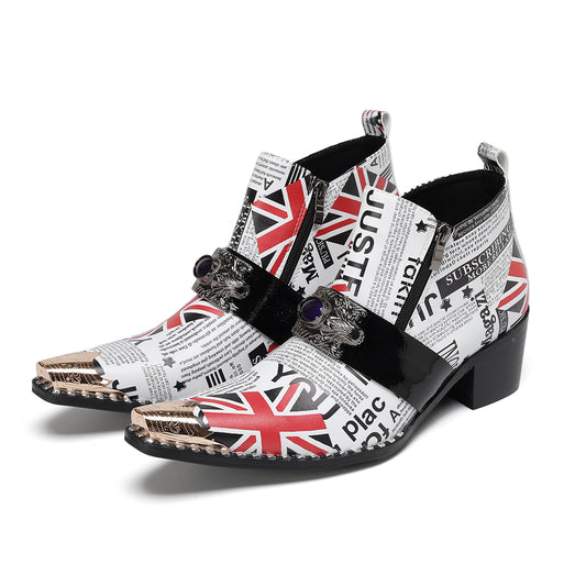 AOMISHOES_White_Print_Shoes_#4114_Everyday_Wear_AOMISHOES