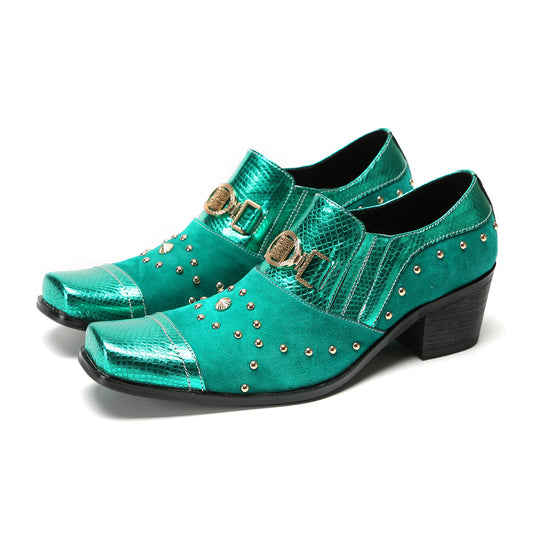 AOMISHOES™ Pitone Smeraldo Dress Shoes 9127