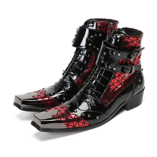 AOMISHOES™ Schwarzes Magma High Boots 9138