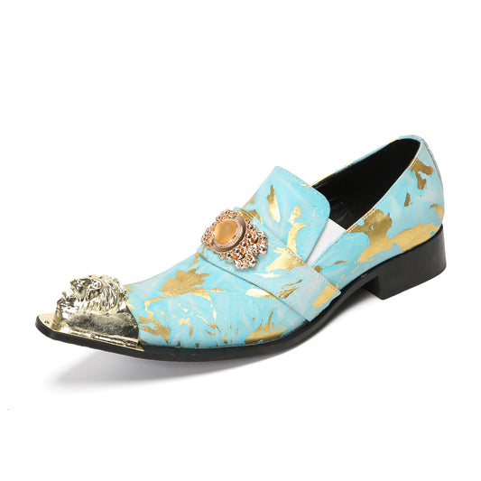 AOMISHOES™ Cielo Blu Metal Tip Shoes 9143
