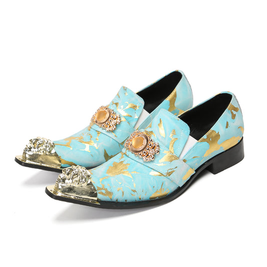AOMISHOES™ Cielo Blu Metal Tip Shoes 9143