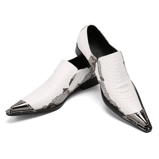AOMISHOES™ Print White Dress Shoes #8033