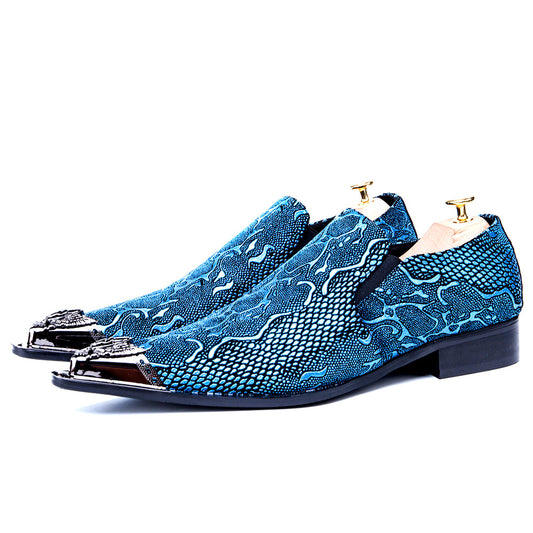 AOMISHOES™ Italian Red Snake Dress Shoes #8024