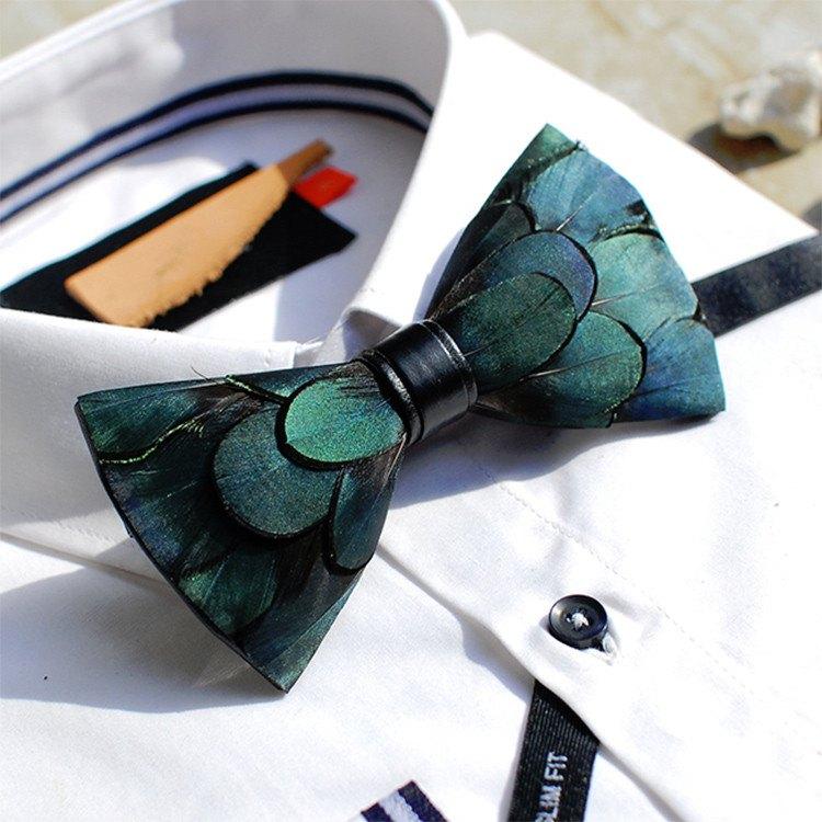 AOMISHOES™ PEACOCK FEATHER BOW TIES T1021