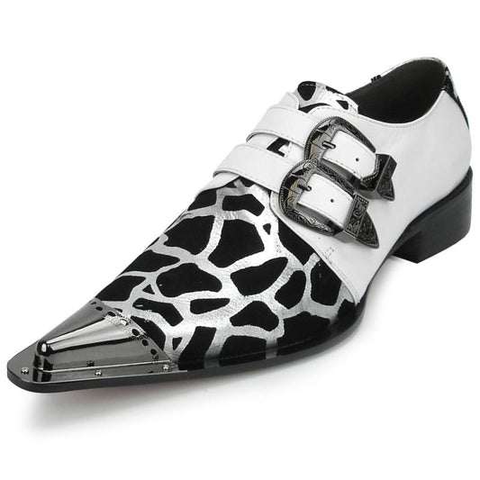 AOMISHOES™ Italian White-Black Party Shoes #7026