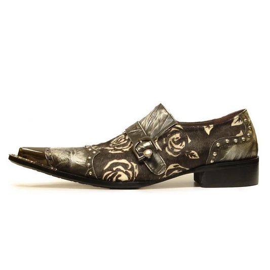 AOMISHOES™  Fiore Misterioso Metal Tip Shoes 9166