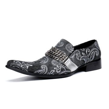 AOMISHOES™  Argento Paisley Dress Shoes 9185