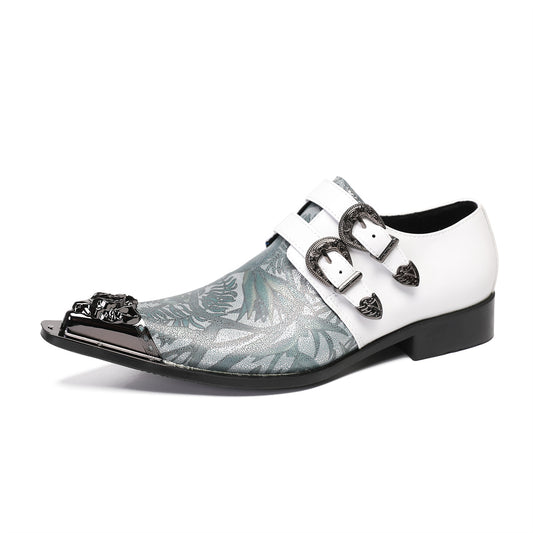 AOMISHOES™ Piante Verdi Floral Metal Tip Shoes 9193