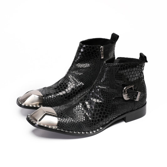 AOMISHOES™  Serpente Nero Ankle Boots 9204