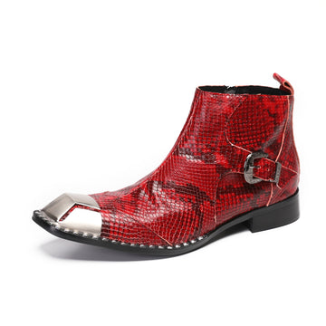 AOMISHOES™  Serpente Scarlatto Ankle Boots 9206