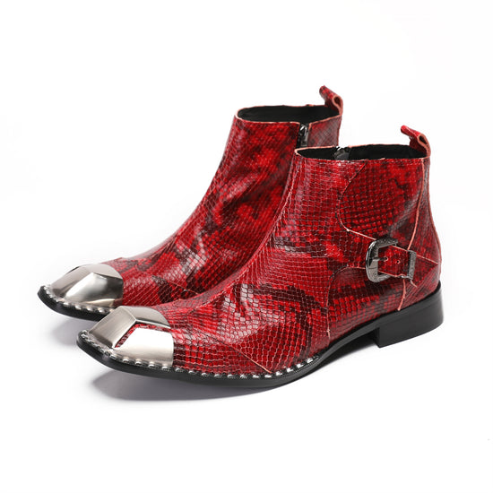 AOMISHOES™ Serpente Scarlatto Ankle Boots 9206 – Aomishoes®