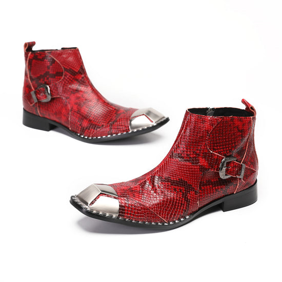 AOMISHOES™ Serpente Scarlatto Ankle Boots 9206 – Aomishoes®