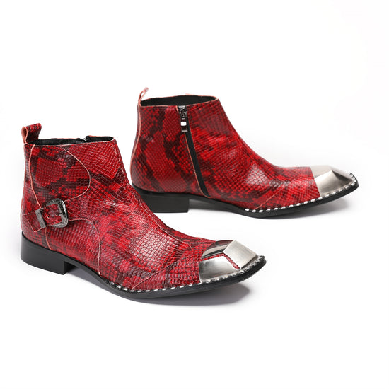 AOMISHOES™ Serpente Scarlatto Ankle Boots 9206 – Aomishoes®
