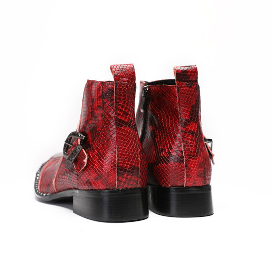 AOMISHOES™ Serpente Scarlatto Ankle Boots 9206 – Aomishoes®