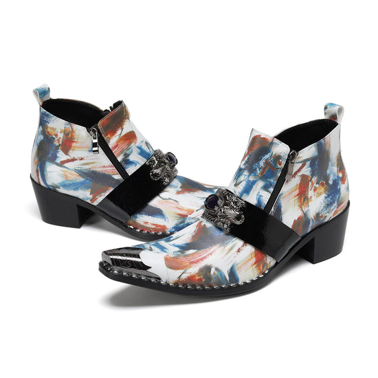 AOMISHOES_Colorful_Lion_Buckle_Shoes_#4104_Fashion_Footwear_for_Everyday_Use_AOMISHOES