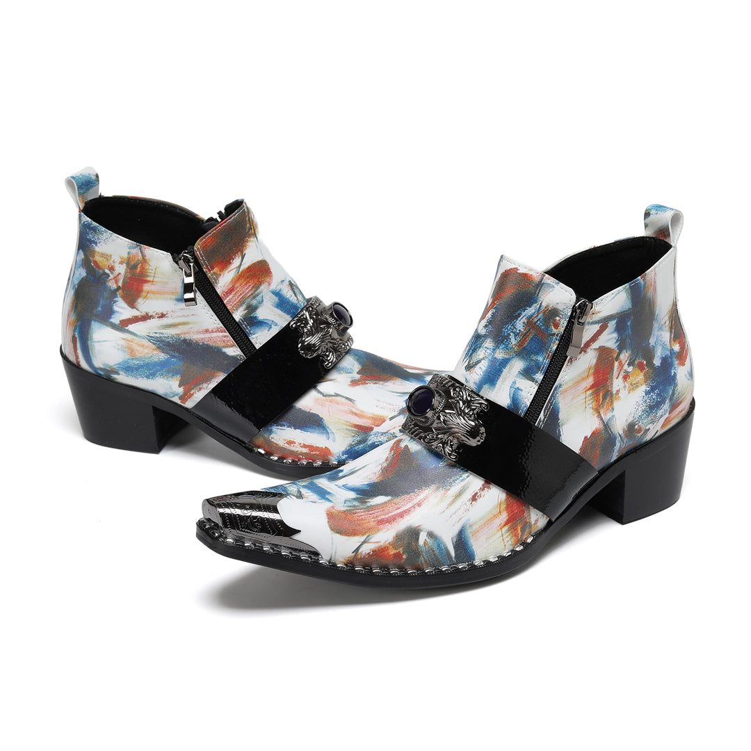 AOMISHOES_Colorful_Lion_Buckle_Shoes_#4104_Fashion_Footwear_for_Everyday_Use_AOMISHOES