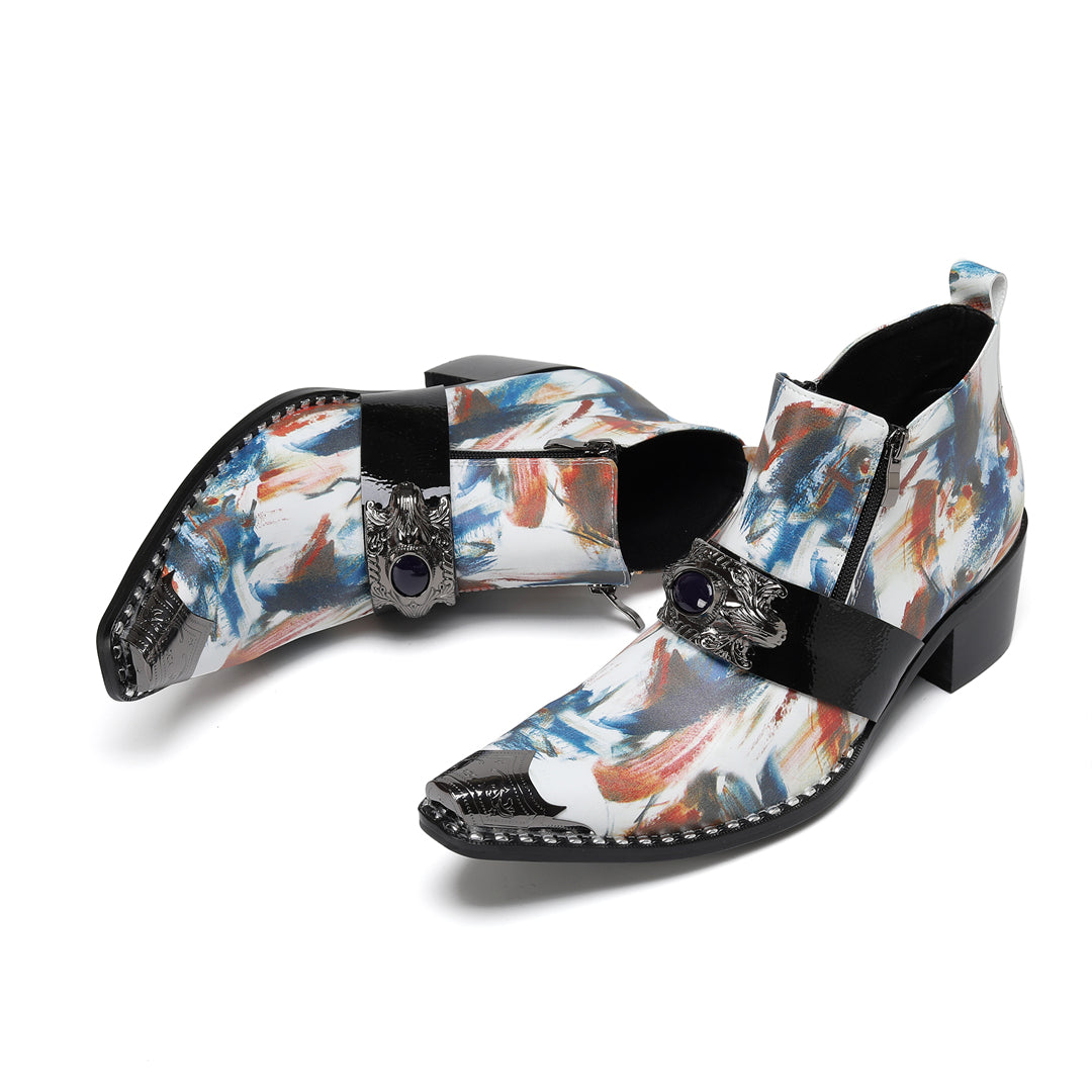 AOMISHOES_Colorful_Lion_Buckle_Shoes_#4104_Fashion_Footwear_for_Everyday_Use_AOMISHOES