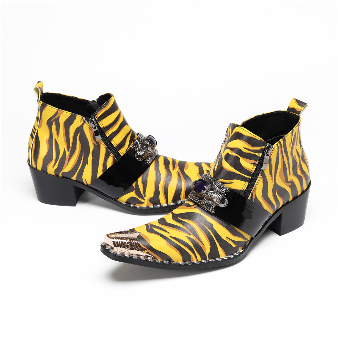 AOMISHOES_Tiger_Print_Metal_Buckle_Shoes_#4105_Fashionable_Footwear_AOMISHOES