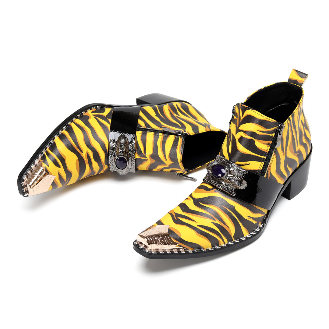 AOMISHOES_Tiger_Print_Metal_Buckle_Shoes_#4105_Fashionable_Footwear_AOMISHOES