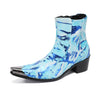 AOMISHOES™  Blauer Marmor High Boots 9155