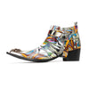 AOMISHOES Colorful Printed Pointed Shoes #4116