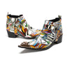 AOMISHOES Colorful Printed Pointed Shoes #4116