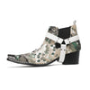 AOMISHOES Pointed Shoes Print Belt Buckle #4117