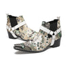 AOMISHOES Pointed Shoes Print Belt Buckle #4117