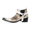AOMISHOES Pointed Shoes Print Buckle #4118