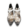 AOMISHOES Pointed Shoes Print Buckle #4118