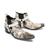 AOMISHOES Pointed Shoes Print Buckle #4118