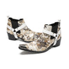 AOMISHOES Pointed Shoes Print Buckle #4118